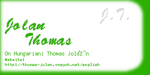 jolan thomas business card